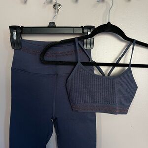 Spiritual Gangster  dark blue leggings and bra set